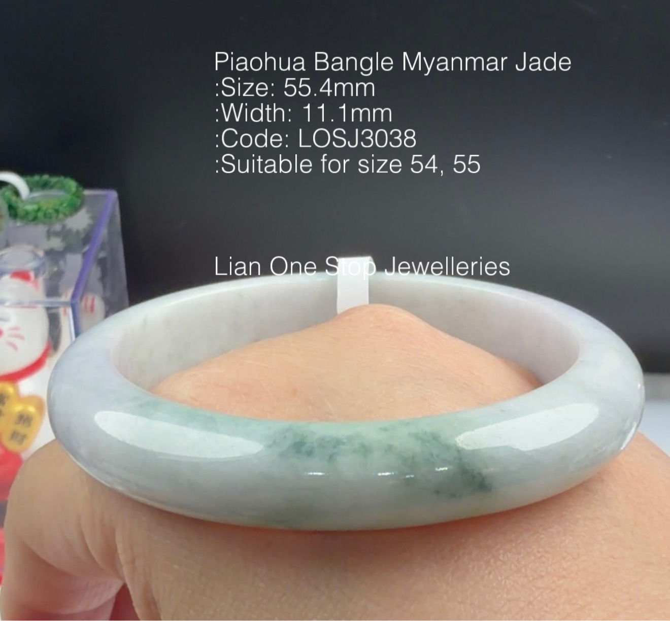 SPECIAL OFFER! 5.54cm Code: LOSJ3038 Piaohua Bangle Myanmar Jade