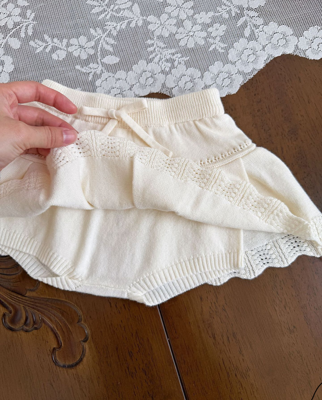 [現貨] 日單Cutemily蝴蝶結百褶短褲扇裙_淺紫110碼