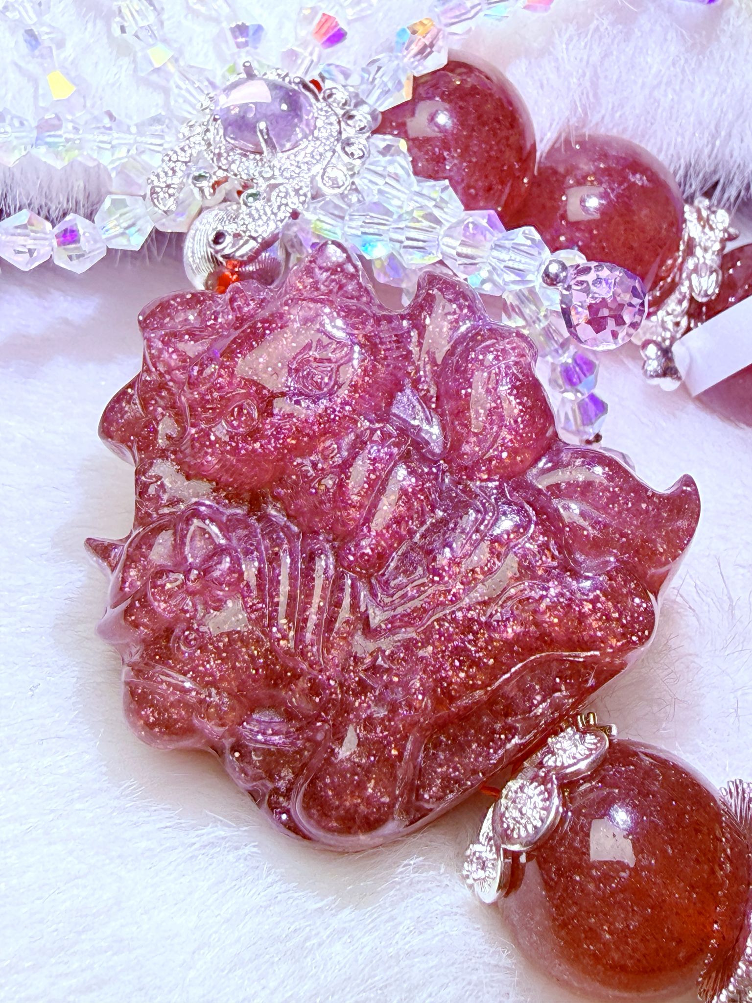 K00128 星光紅草莓 玩具木馬狐小妹 自家設計手鏈