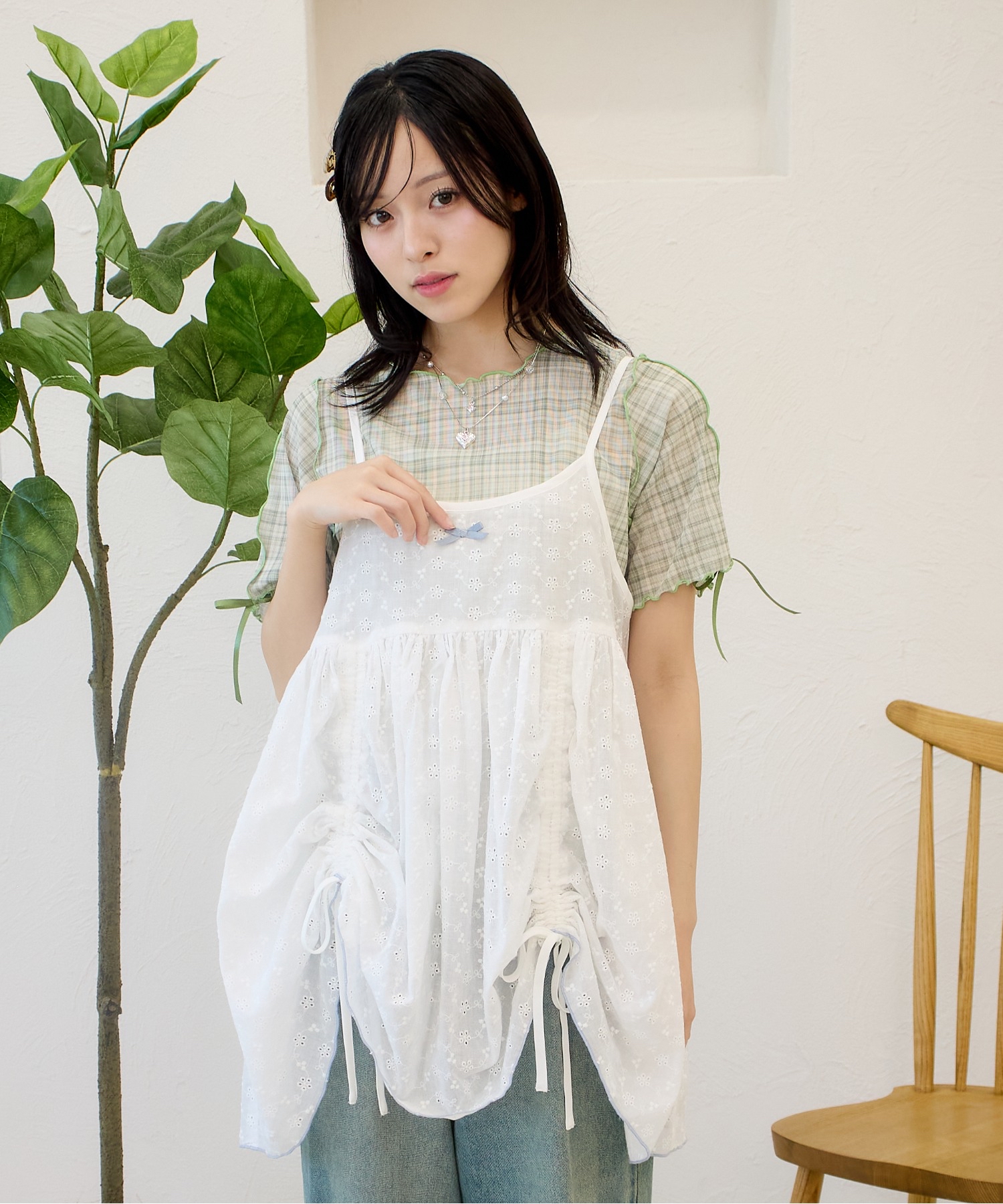 抽繩蝴蝶結吊帶【JOT005】