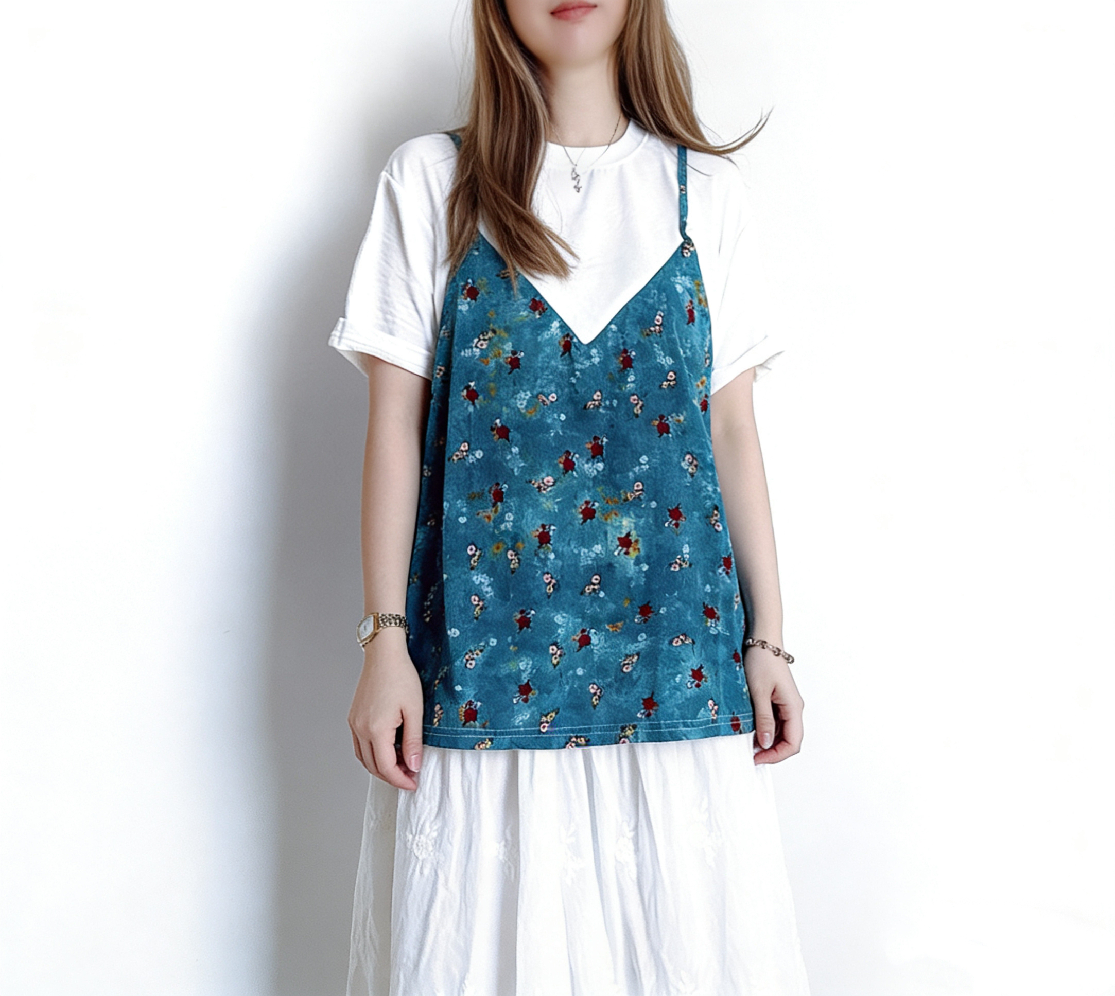 🌼初春優惠🍀 假兩件吊有彩花Tee