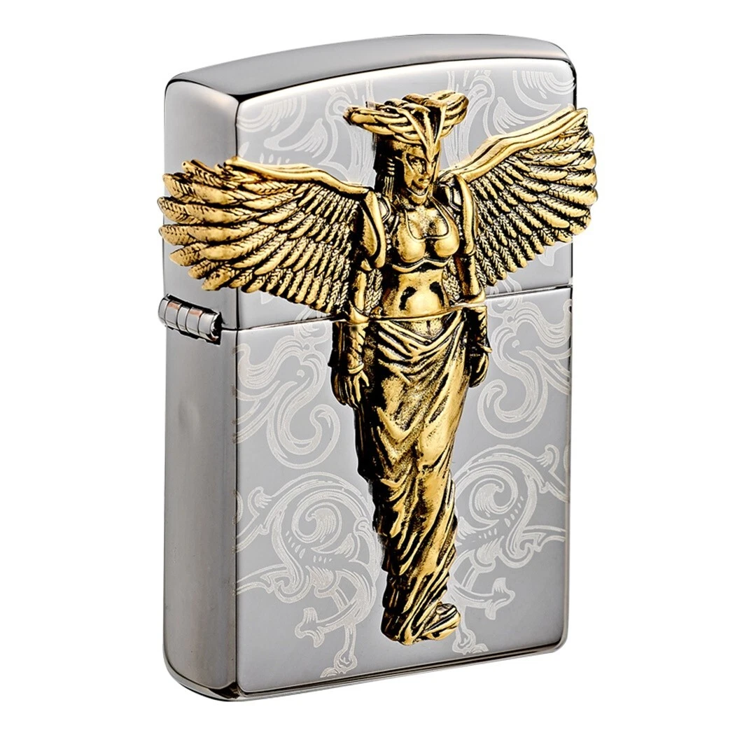 美國製造 | Zippo指定經銷商 Zippo ZBT-1-211 / ZA-1-211 亞馬遜之翼金色打火機 – 啞金紋理戰士展翼 (韓國限定版) Amazon Wings GD Lighter Korean Edition