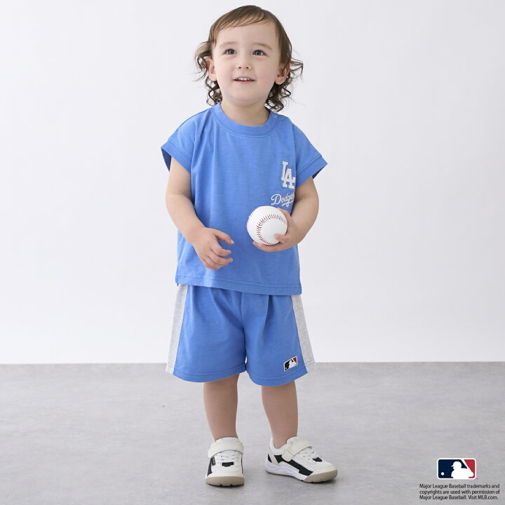 🇯🇵預訂 日本直送🇯🇵Petit Main x MLB系列三色球隊標誌上衣短褲上下套裝