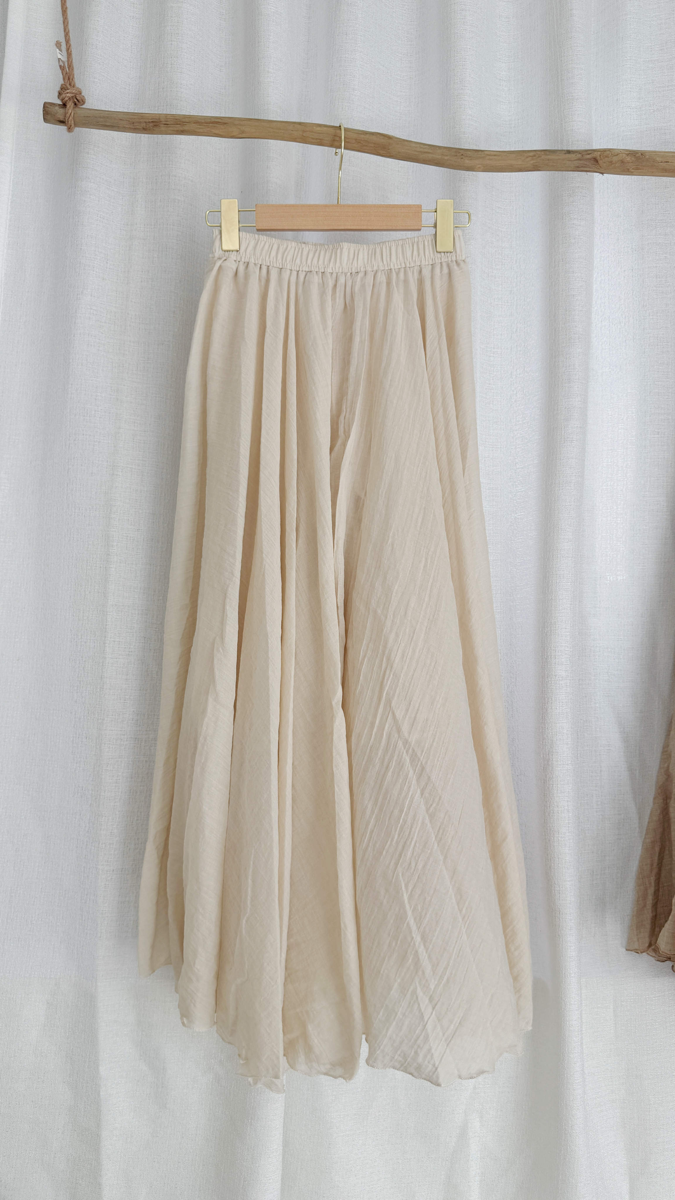 简约气质薄款棉麻半裙