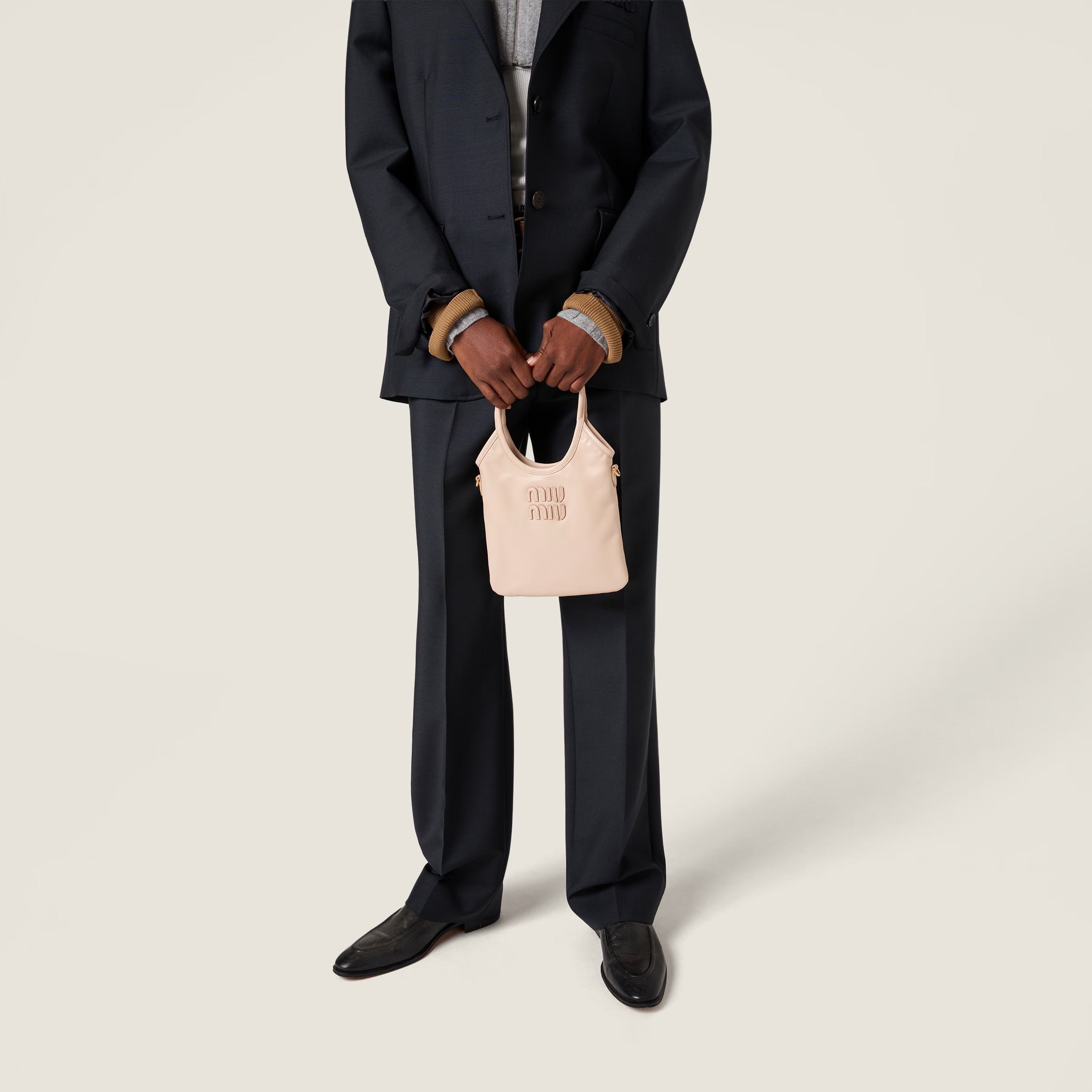 Brand New-Miu Miu Ivy 皮革手袋 粉紅色細號