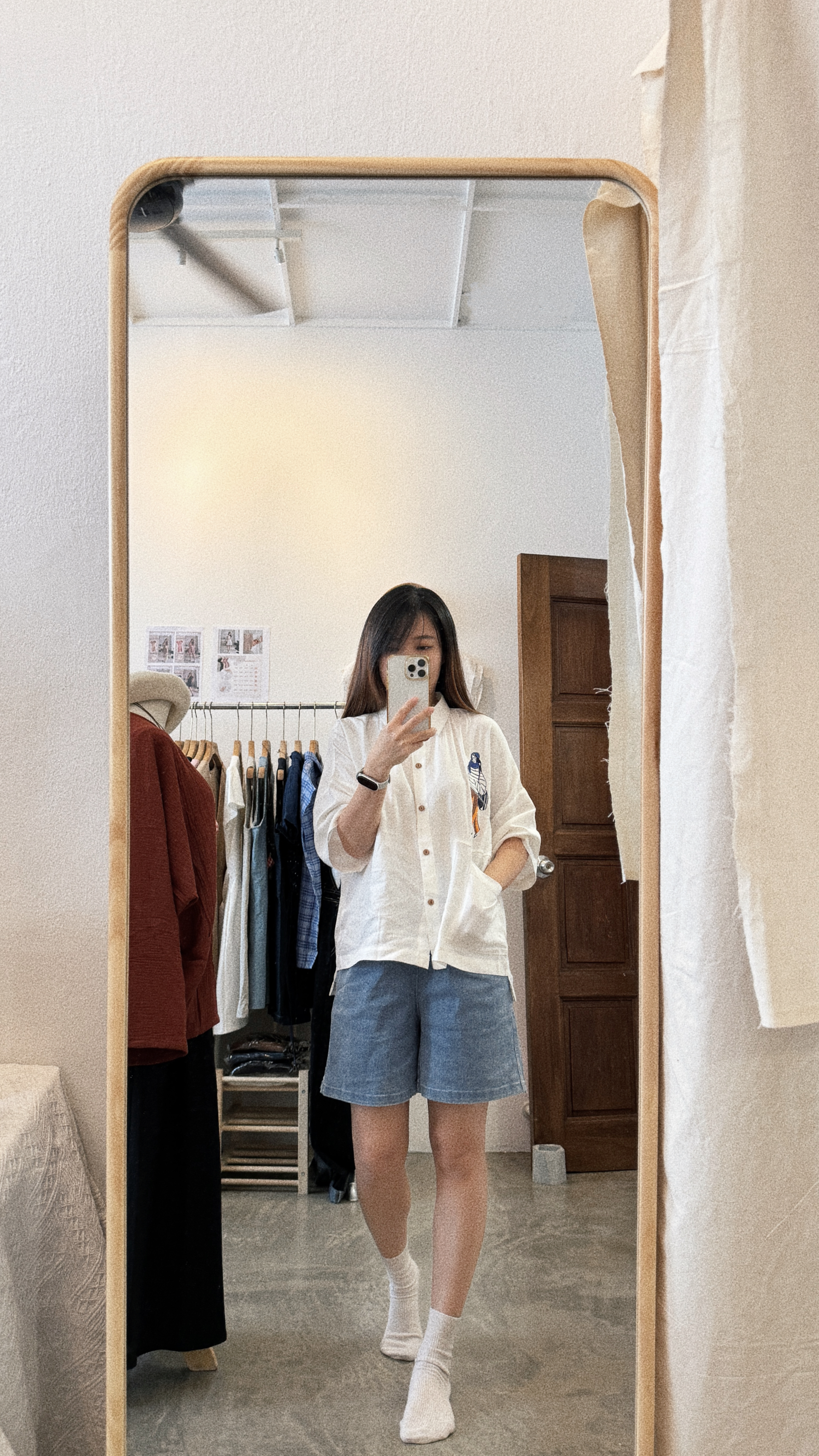 日系文艺蝙蝠袖衬衫