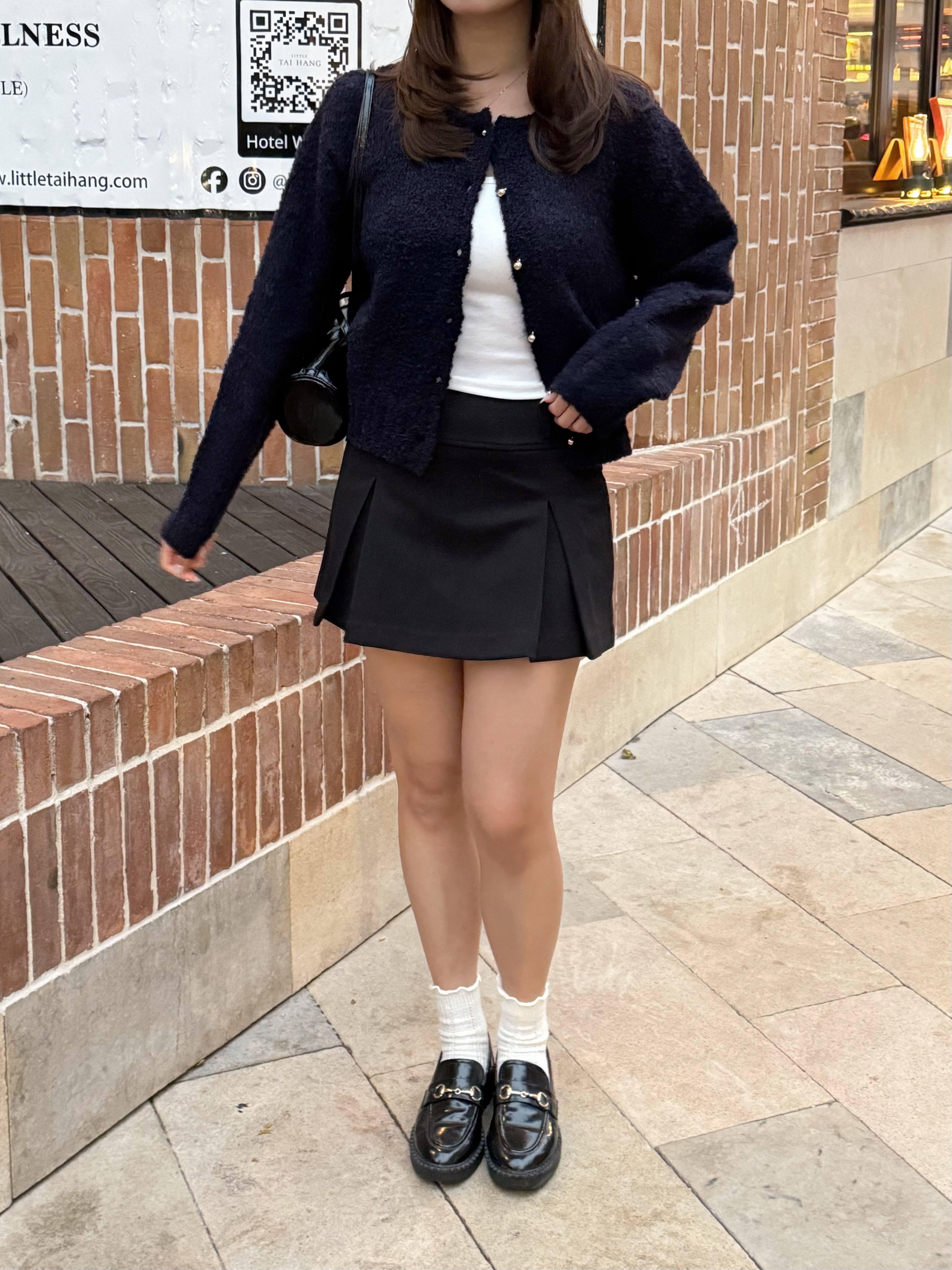 歐美感壓摺短裙(兩色入/兩個尺碼)