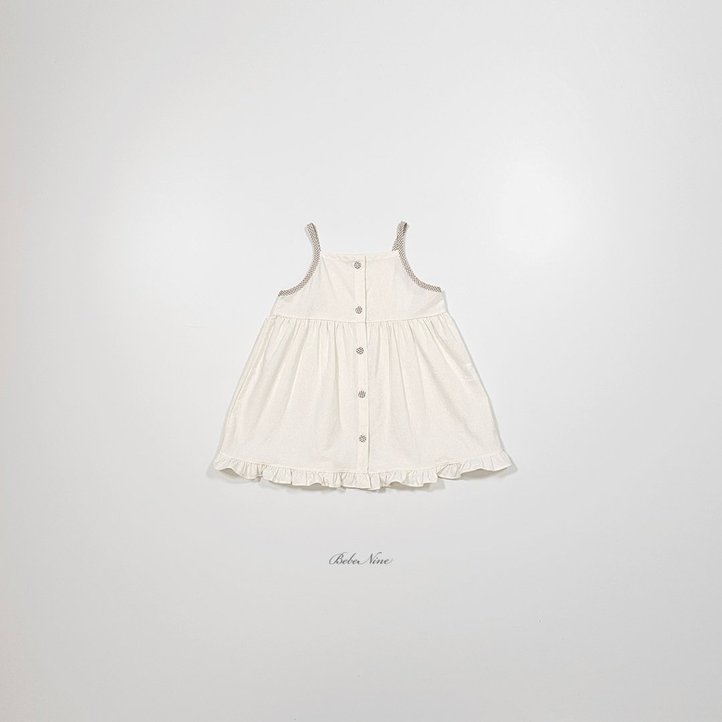 ☀️預訂 韓國直送☀️🇰🇷Bebenine三色荷葉邊下擺純棉吊帶連身裙