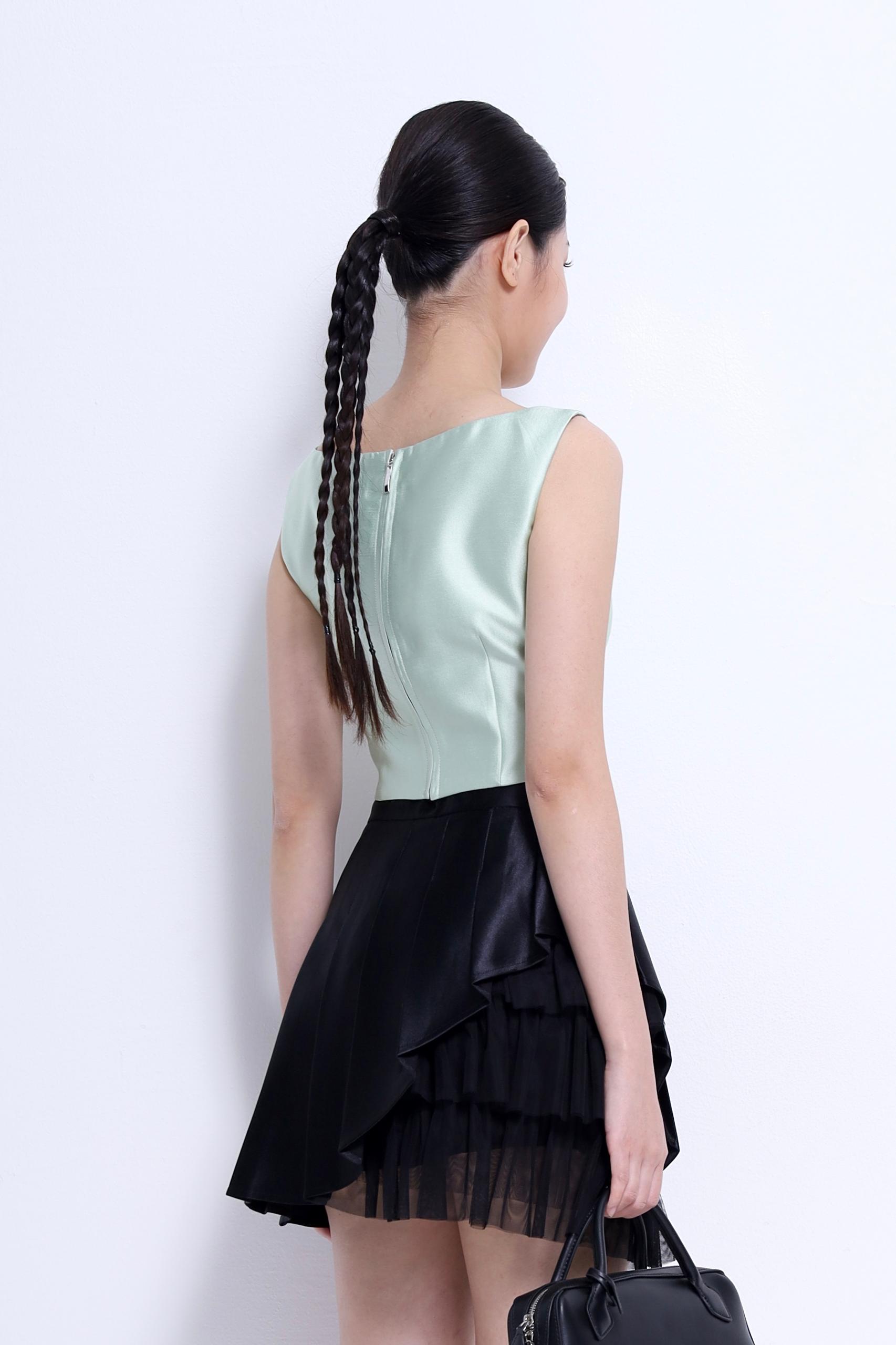 CB2679 SATIN CAMI CROP TOP