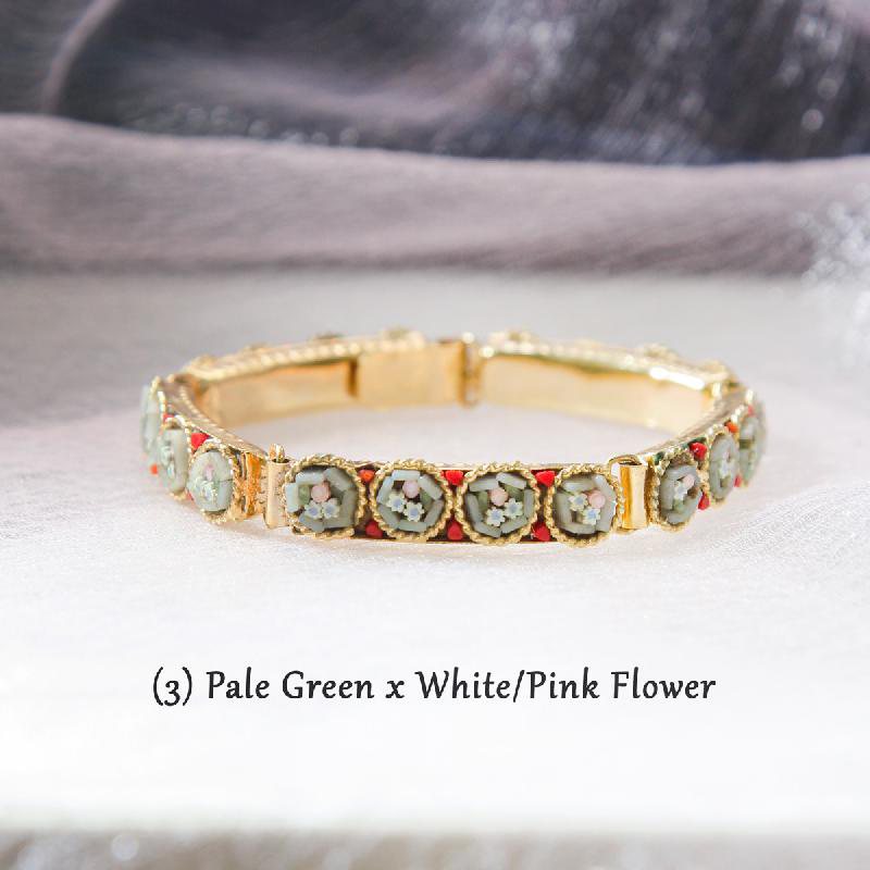 Vintage New Old Stock Mosaic Link Bracelet -Trio Pastel Zone (FA219~FA223)