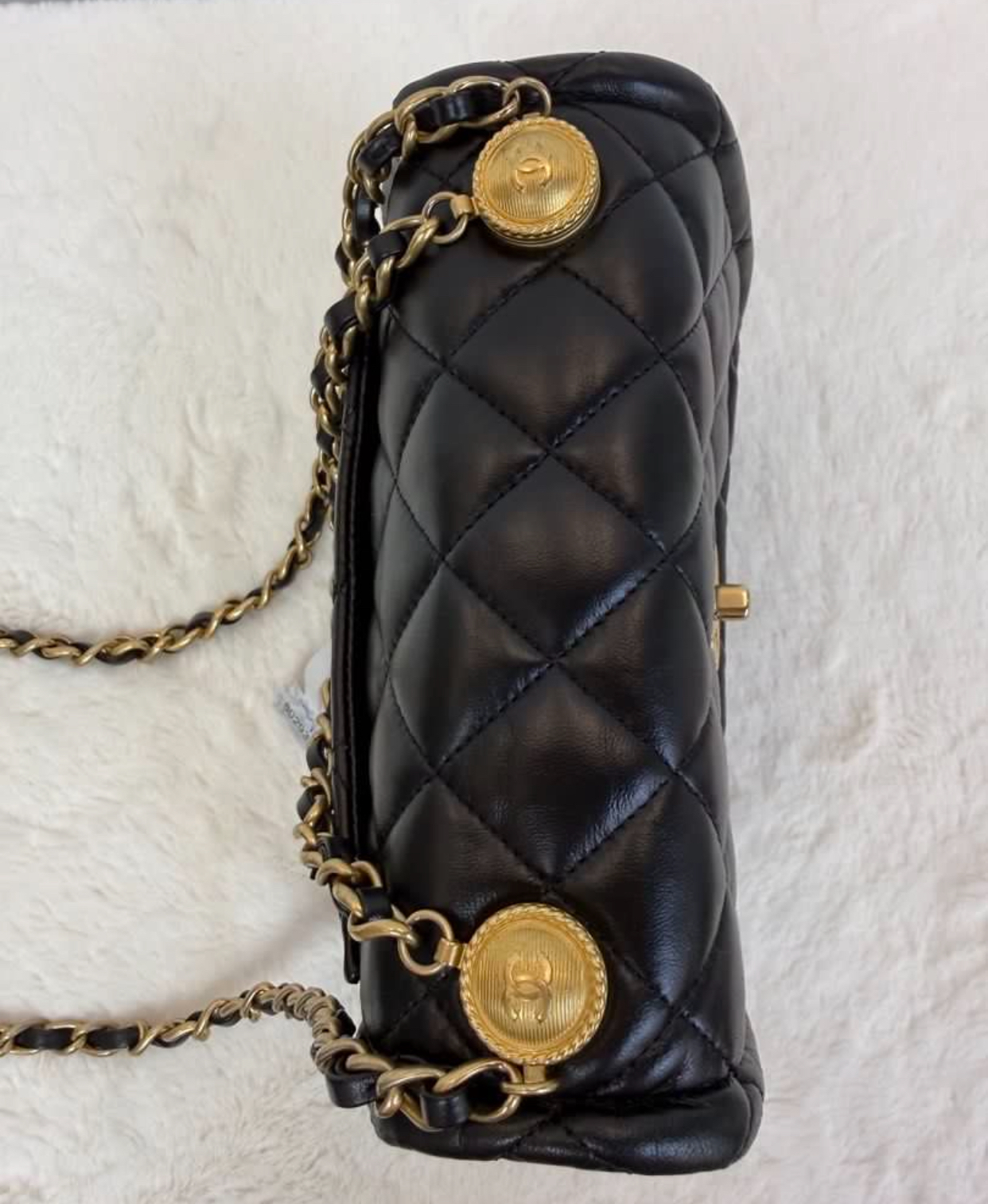 Chanel香奈兒 金幣豆腐包 小號 黑色金扣「軟熟，極度舒適」