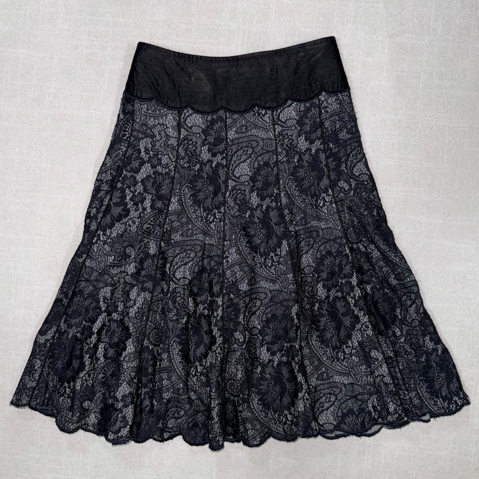 Black Lace Overlay Skirt