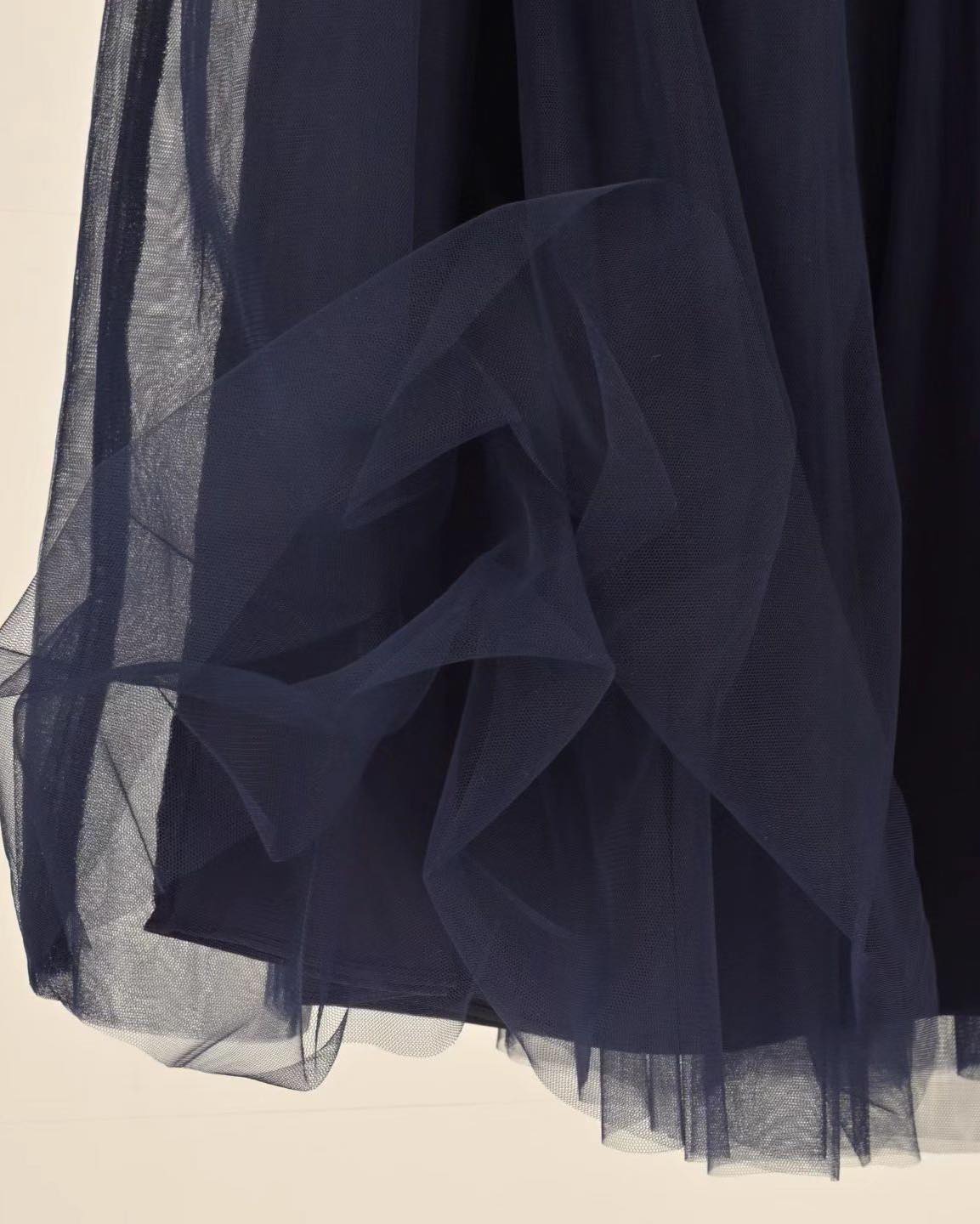 風褸料拼薄紗半腰裙