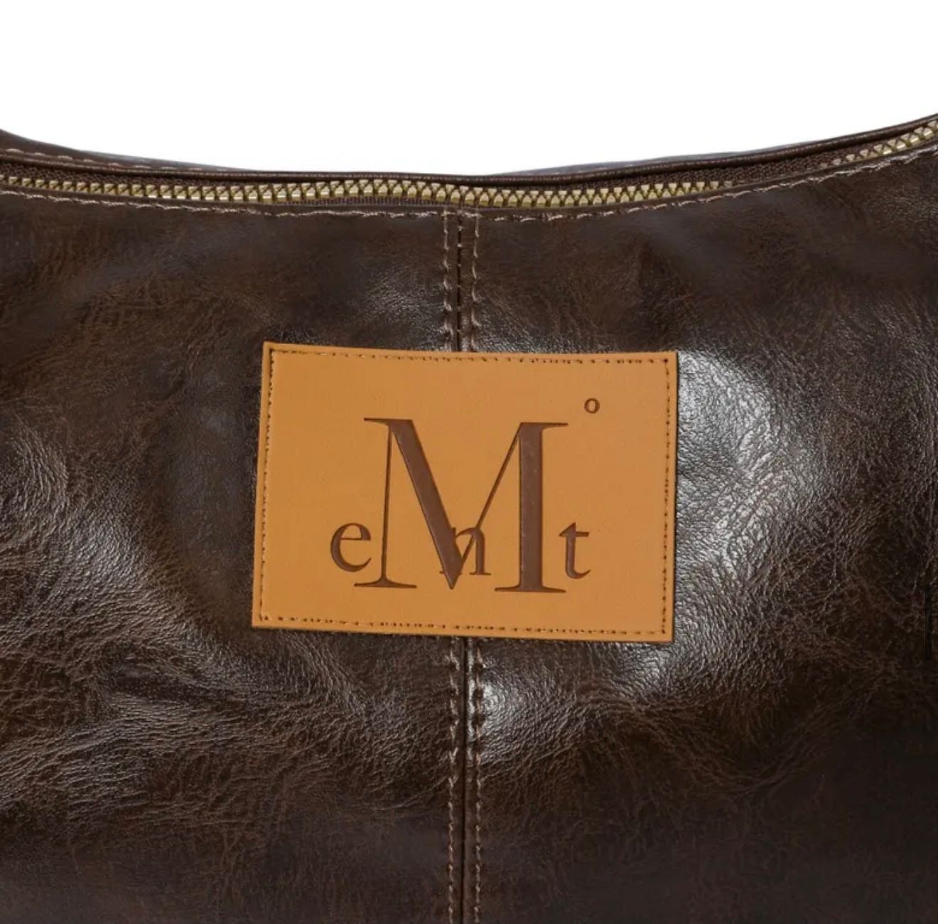 MUCENT Gold Line Leather Shoulder Bag
