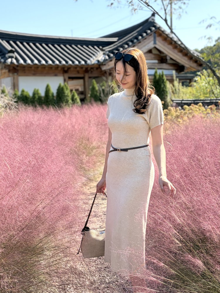 Timeless Belted Knit Dress (Oatmeal)