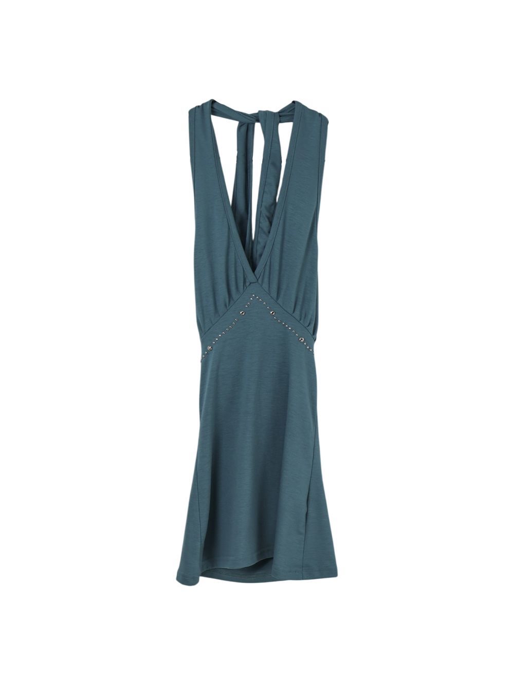 Studded Ruched Halterneck Top
