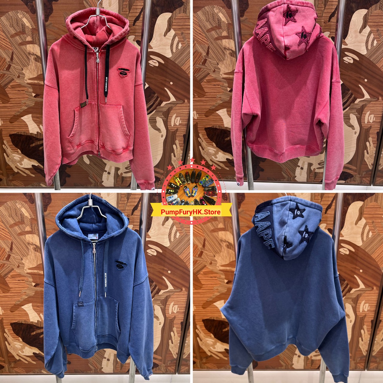 AAPE Moonface zip-up hoodie (D359)