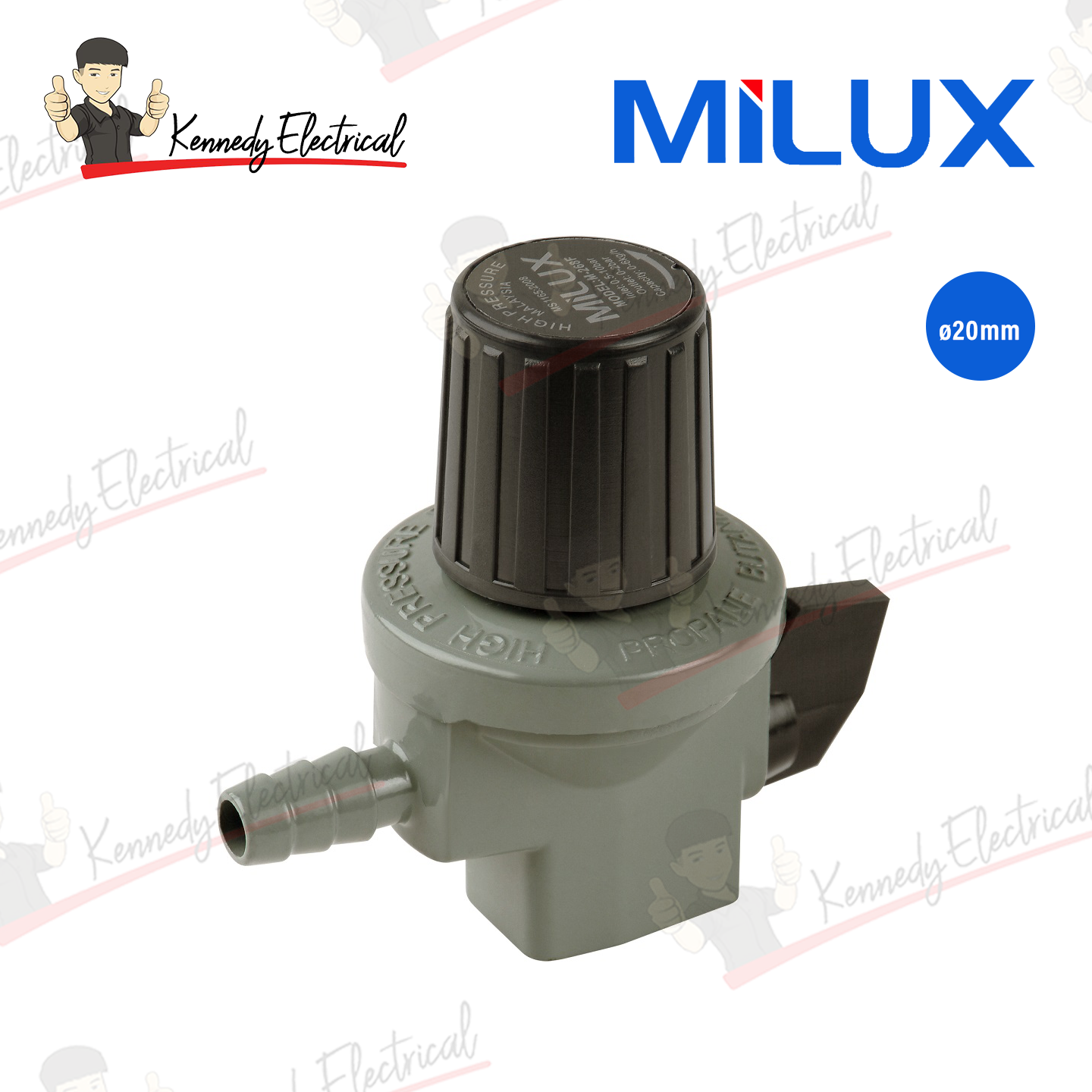Milux Low Pressure Gas Regulator with Pressure Gauge (M-268F)