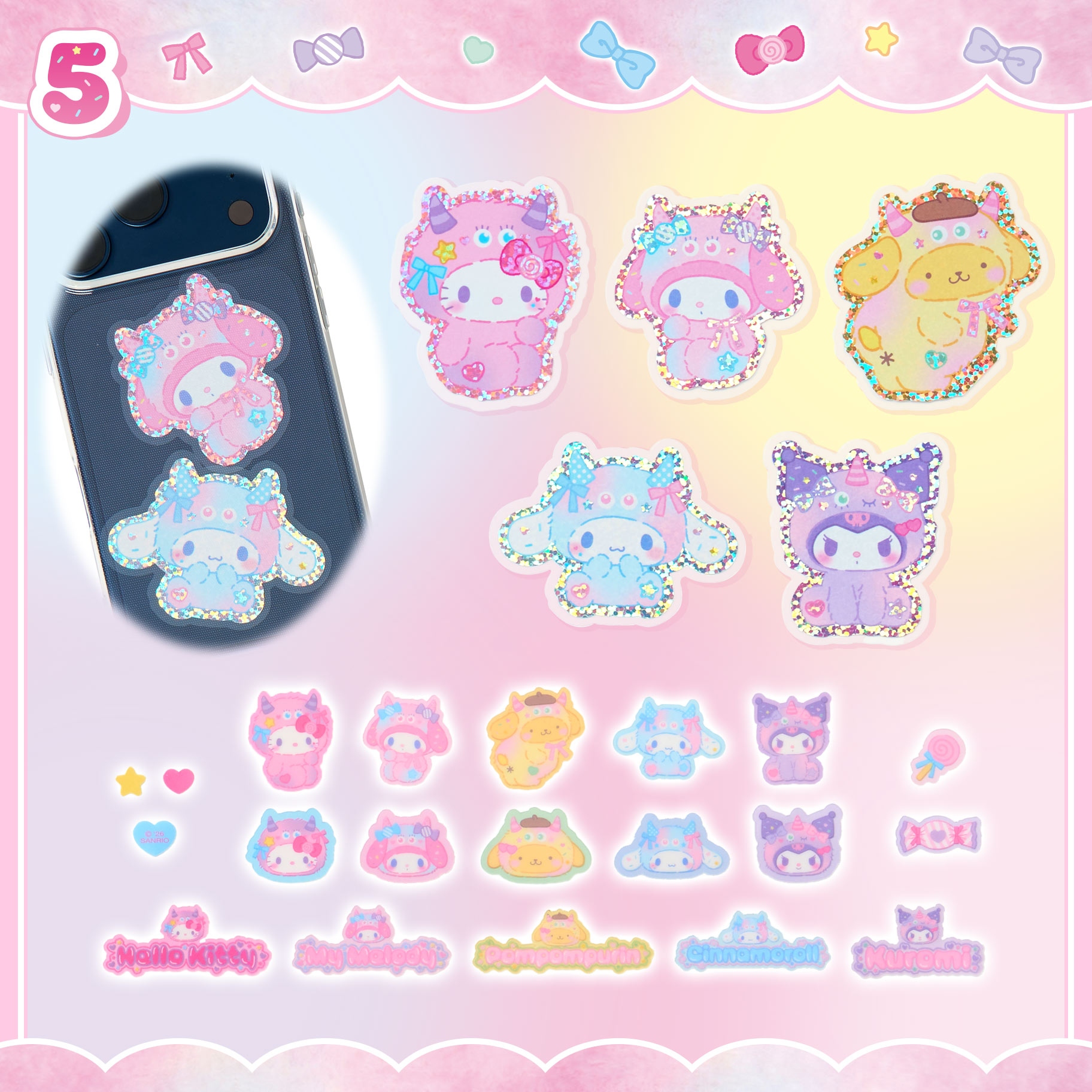 🌸 【預訂】No.5-Sticker Set-Colorful Pop Monster