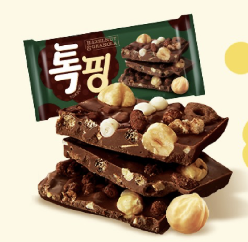 韓國 Orion TOKPING 杏仁/榛子 脆脆燕麥 朱古力｜Almond / Hazelnut Granola Chocolate
