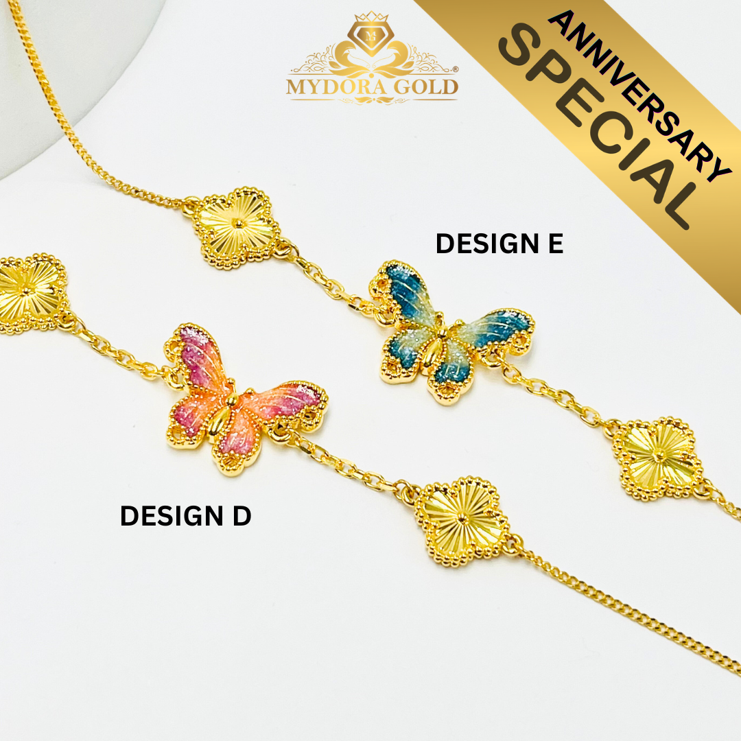 Anniversary Special: MYDORA Rantai Tangan Butterfly Series l EMAS 916/22K