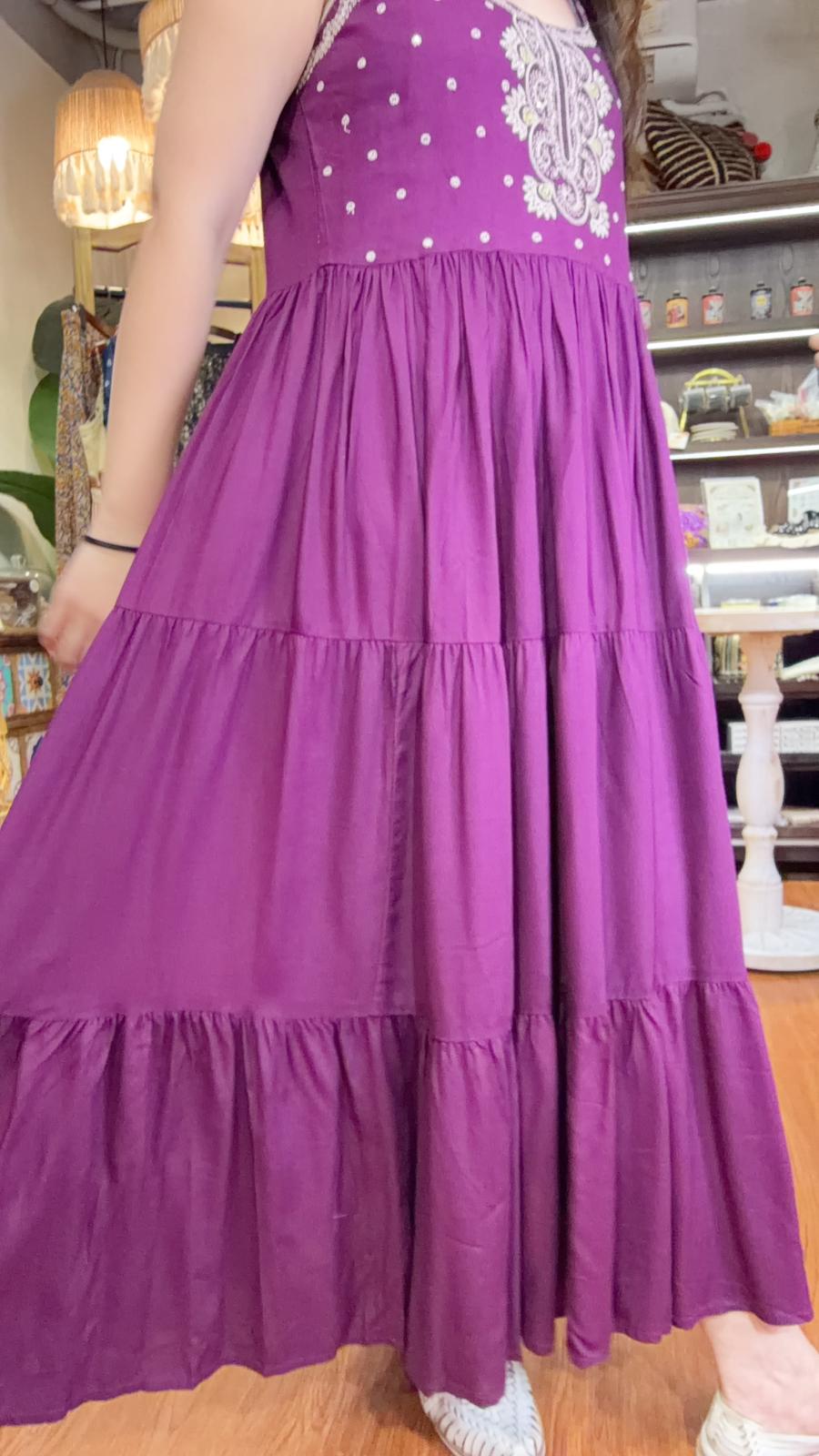 2923 Violet Full Emb Chest Slip OP 49"