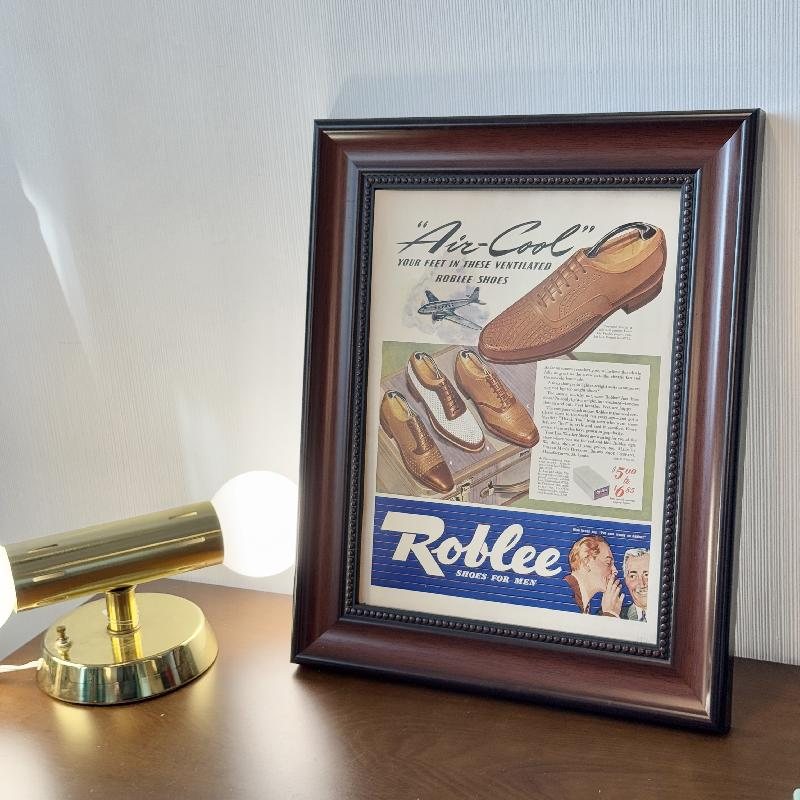 Framed Vintage Advert Poster Series - 1941 ROBLEE Air Cool Shoes for men Vintage Print Ad (MT2267)