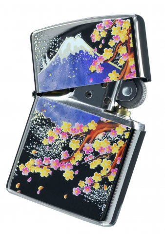 Zippo 日本傳統風格 - 絢麗櫻花富士山 防風打火機 原裝行貨 美國製造 ZBT-5-213 /ZA-5-213日版 | ZIPPO 指定授權經銷商 |美國製造 | 收藏