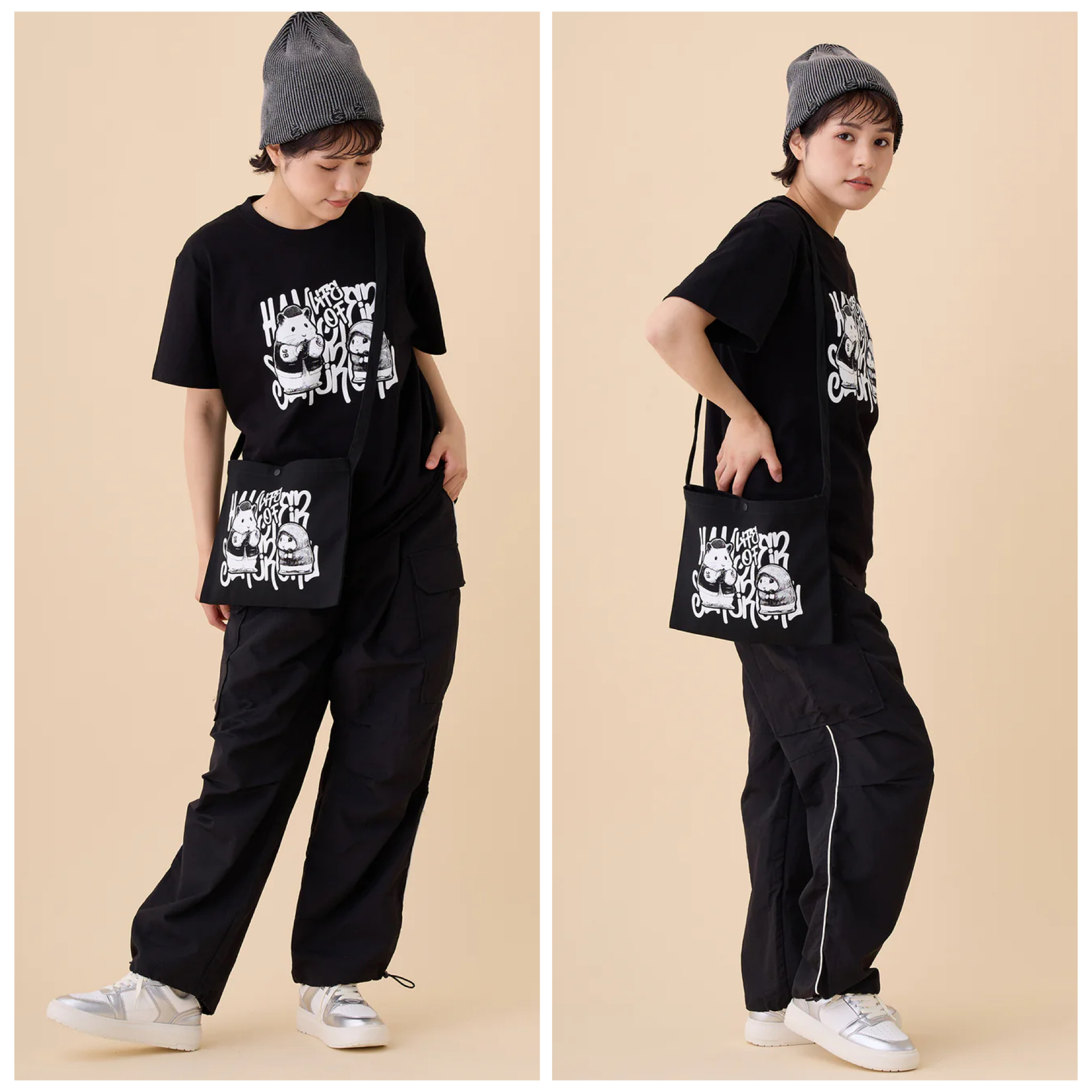 日本預訂📍助六之日常得意圖案斜咩袋/布袋