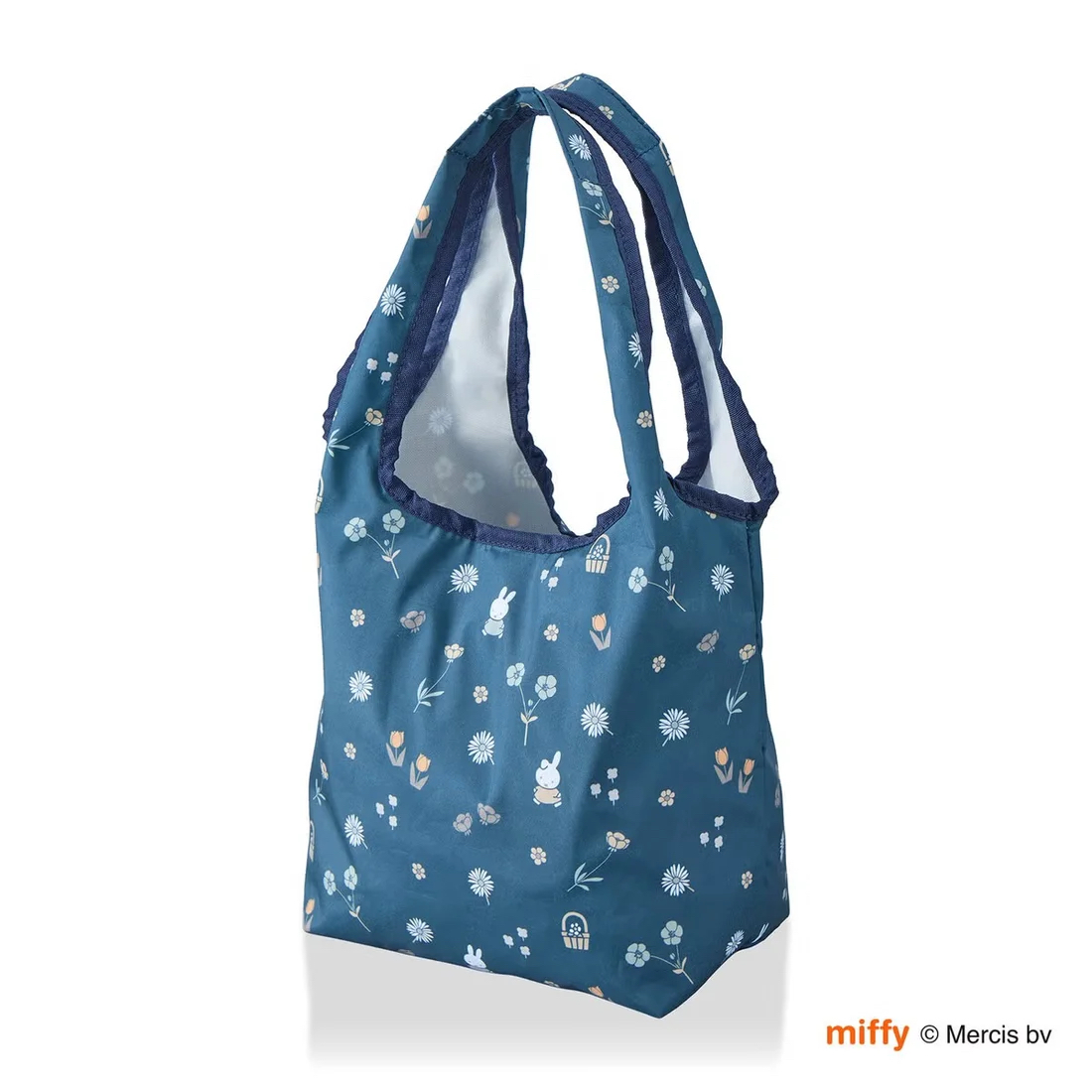 MIFFY 可摺疊 環保袋 S 藍色 小花 
