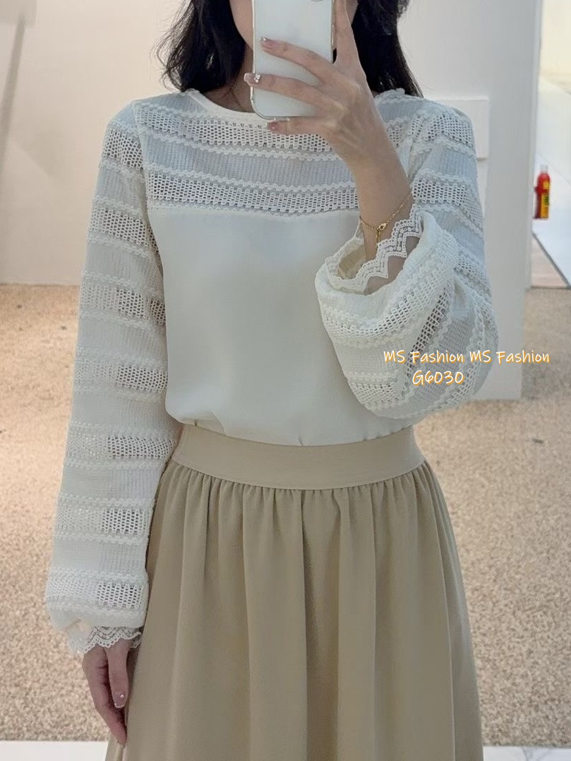 G6030 韓國🇰🇷拼布勾花top