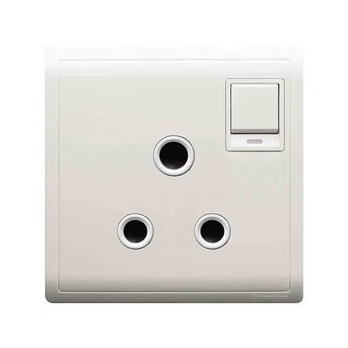 施耐德 Pieno 白 15A單蘇有掣有燈 插座