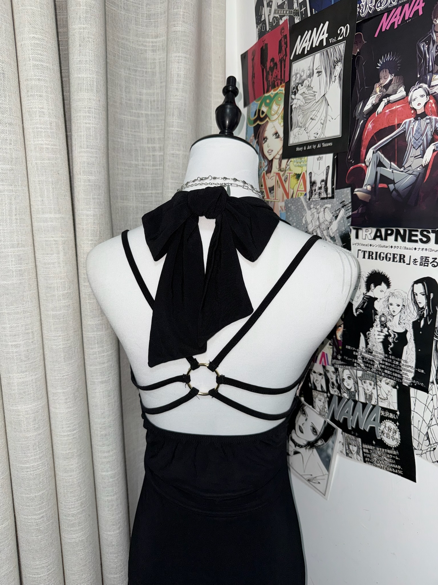 Y2K Black and Pink Gothic Lolita Ruffle Dress