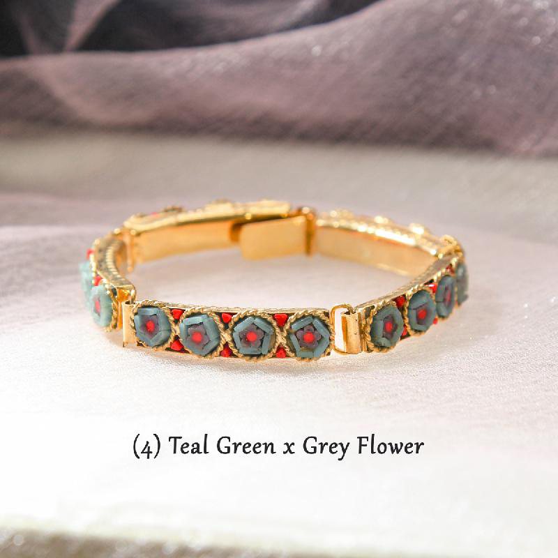 Vintage New Old Stock Mosaic Link Bracelet - Flower Blossom(FA204~FA209)