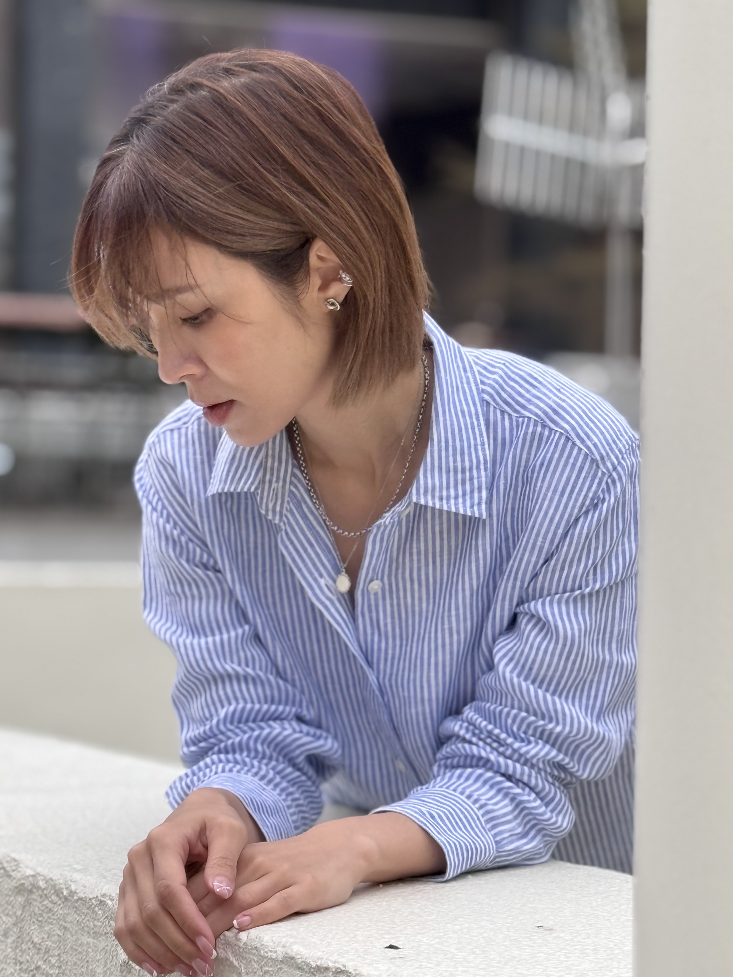 Sliver twist stainless earring