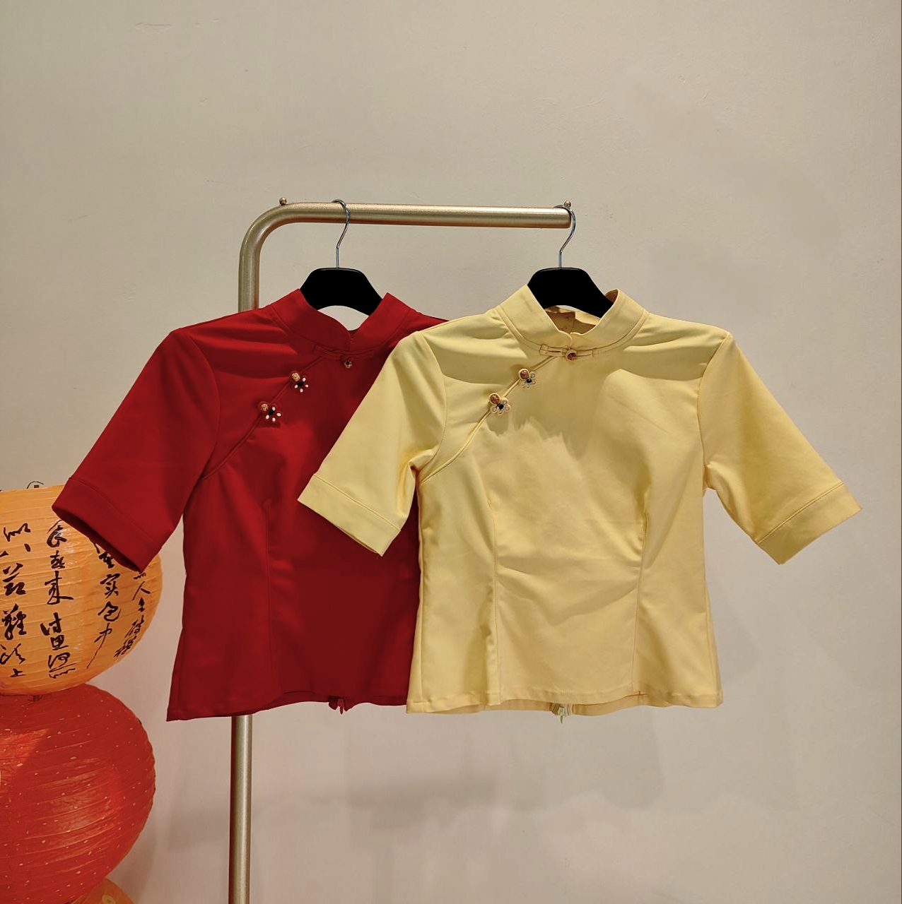 独家蝴蝶盘扣旗袍上衣 1664