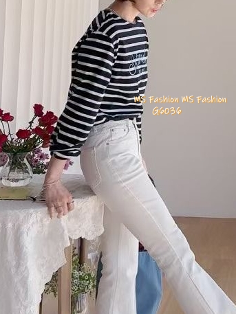 G6036 韓國🇰🇷刺繡字母橫間top