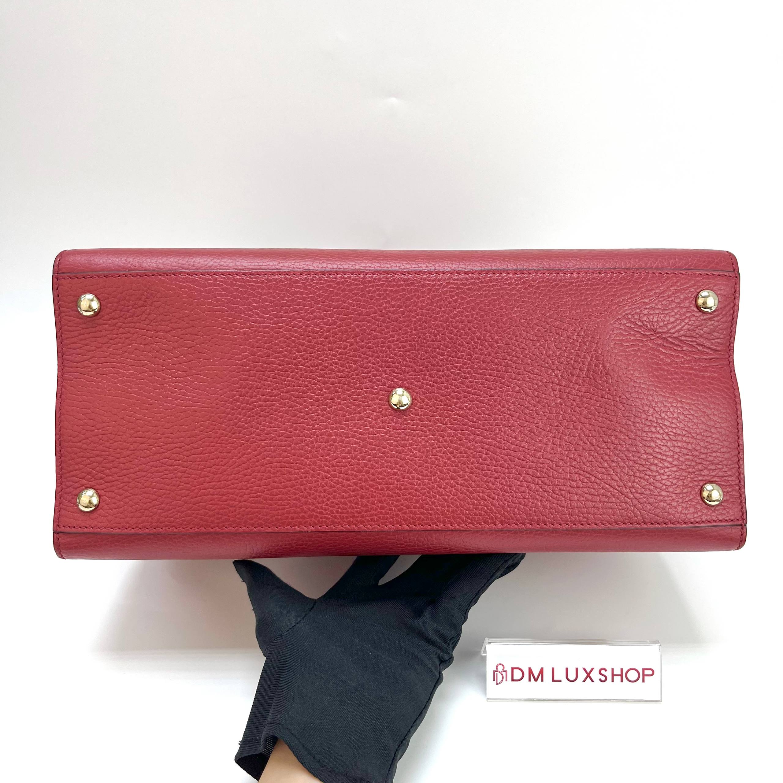 Gucci Red Interlocking GG Soho Top Handle Tote