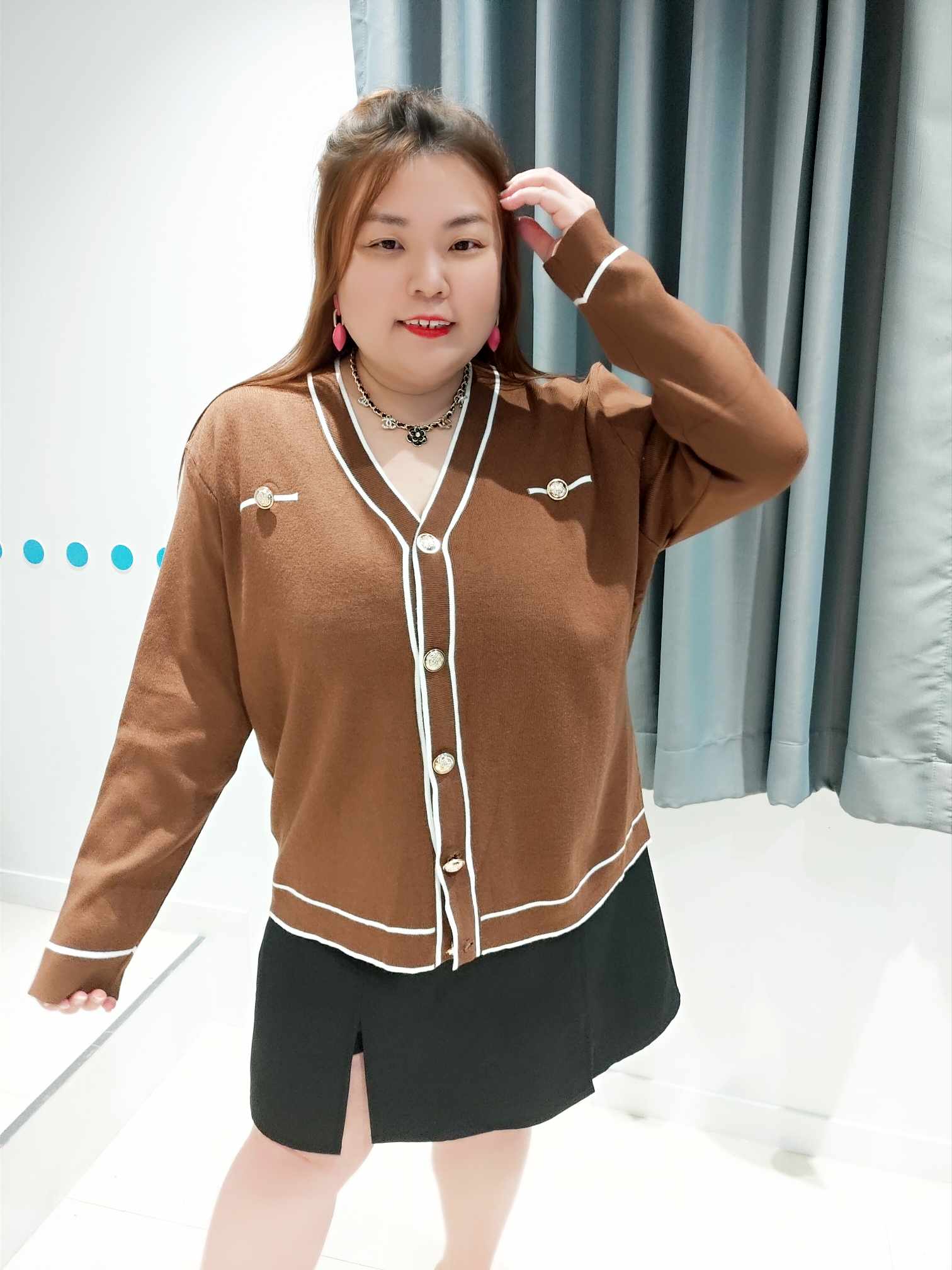 DSE14 学院风针织外套