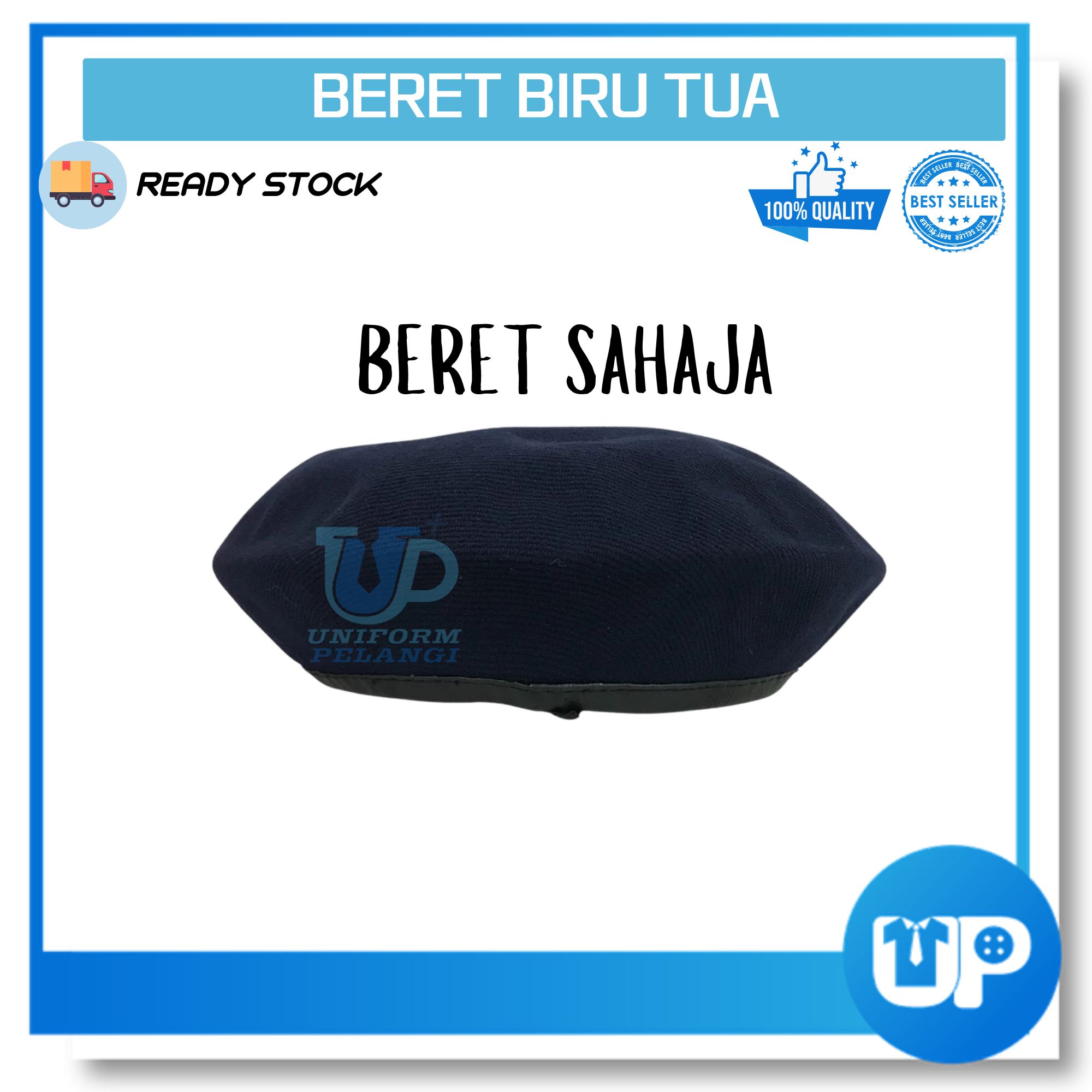 Beret Kosong Kadet Sekolah Kokurikulum Topi Sahaja Pengakap Bomba Kaspa BSMM KRS TKRS Hijau Oren Maroon Biru tua Hitam