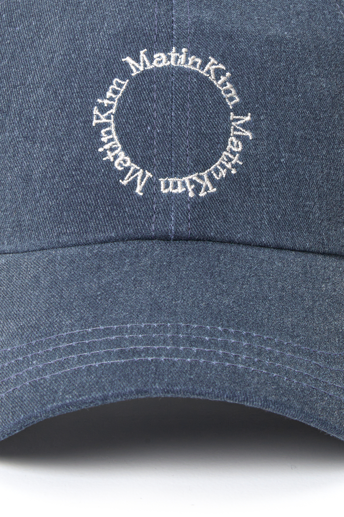 Matin kim MACARON LOGO BALL CAP IN SMOKE BLUE | KAZUE