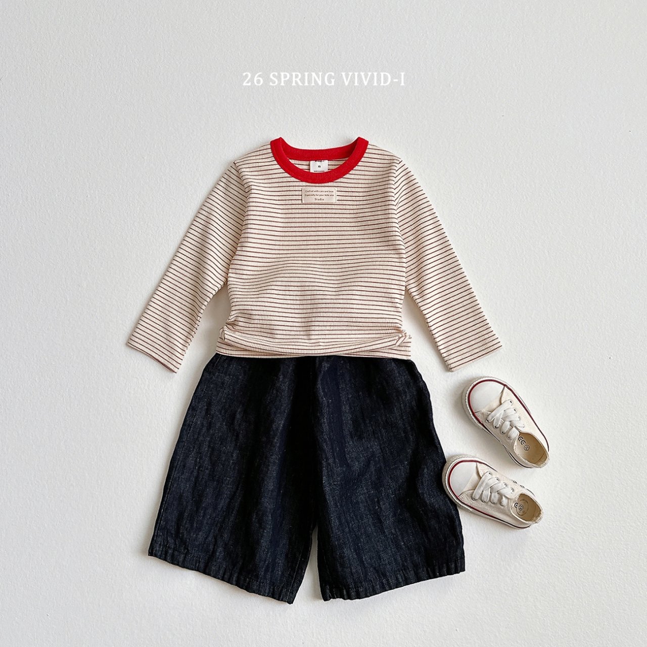 🌸預訂 韓國直送🌸🇰🇷VIVIDI四色撞色領條紋長袖打底上衣