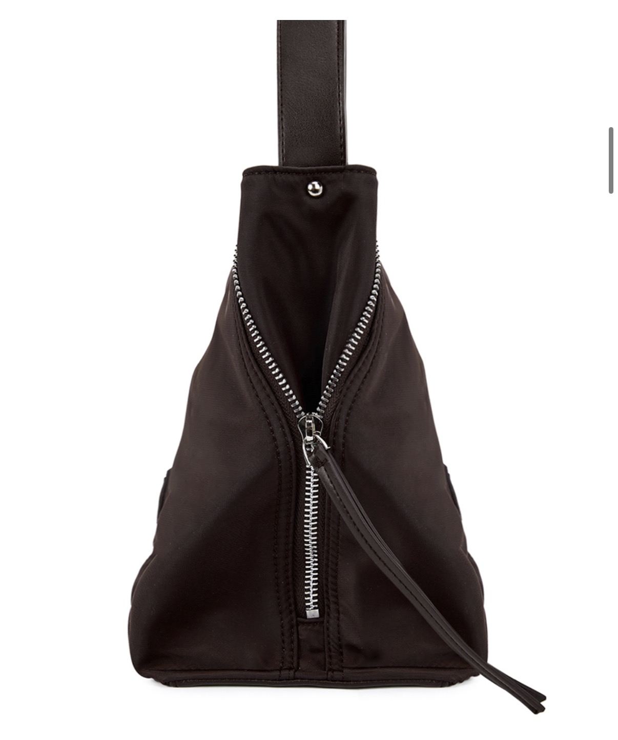 MATIN KIM 特價場 SIDE ZIPPER FABRIC SHOULDER BAG IN BROWN