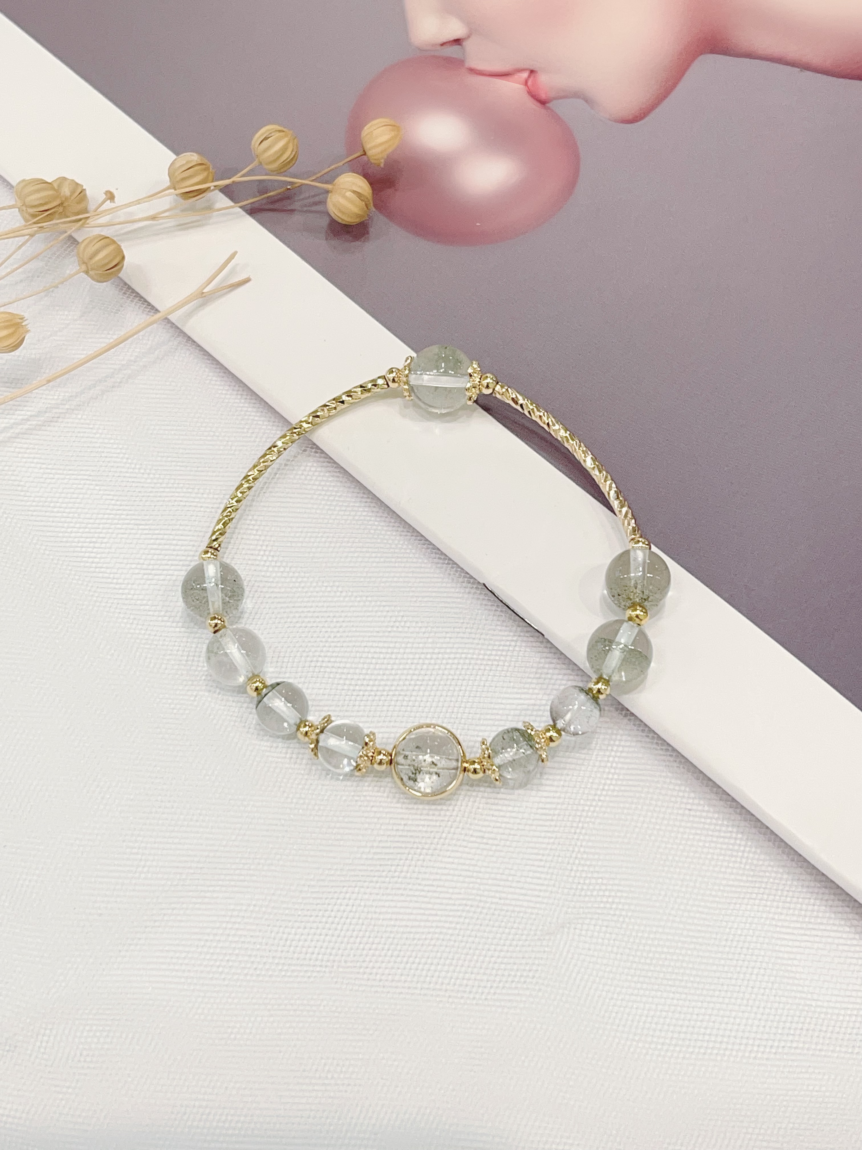 🌿 绿幽灵水晶手串 Green Phantom Quartz ｜6mm-9mm