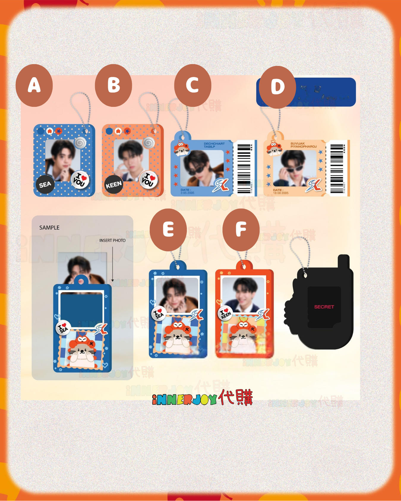 現場代抽  (23/4 中午12點截止) | GMM GASHA扭蛋代抽 - Sea Keen 1st Fan Meeting In Thailand 橡膠相框鑰匙扣 連照片 官方周邊