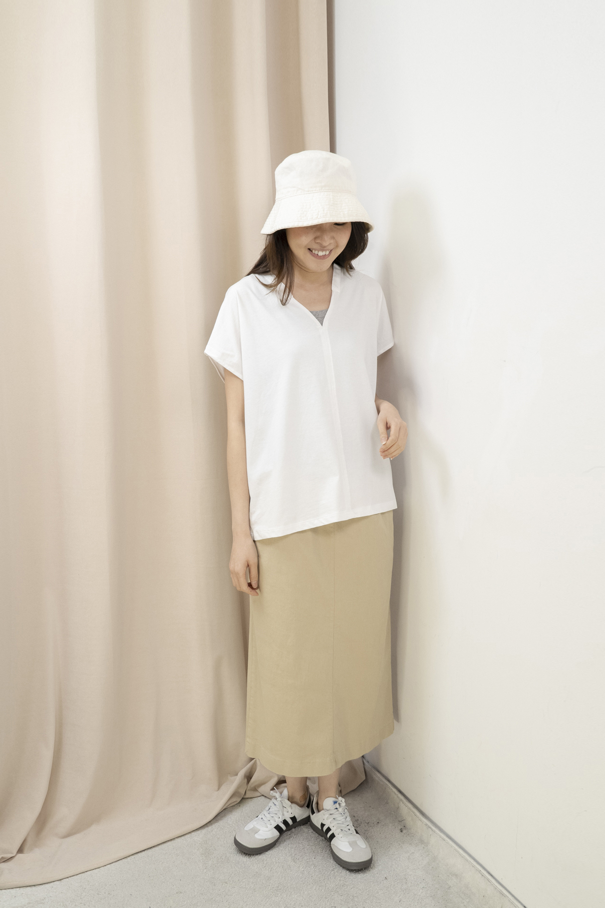 新色！棉質直筒全橡筋腰半身裙（3色）