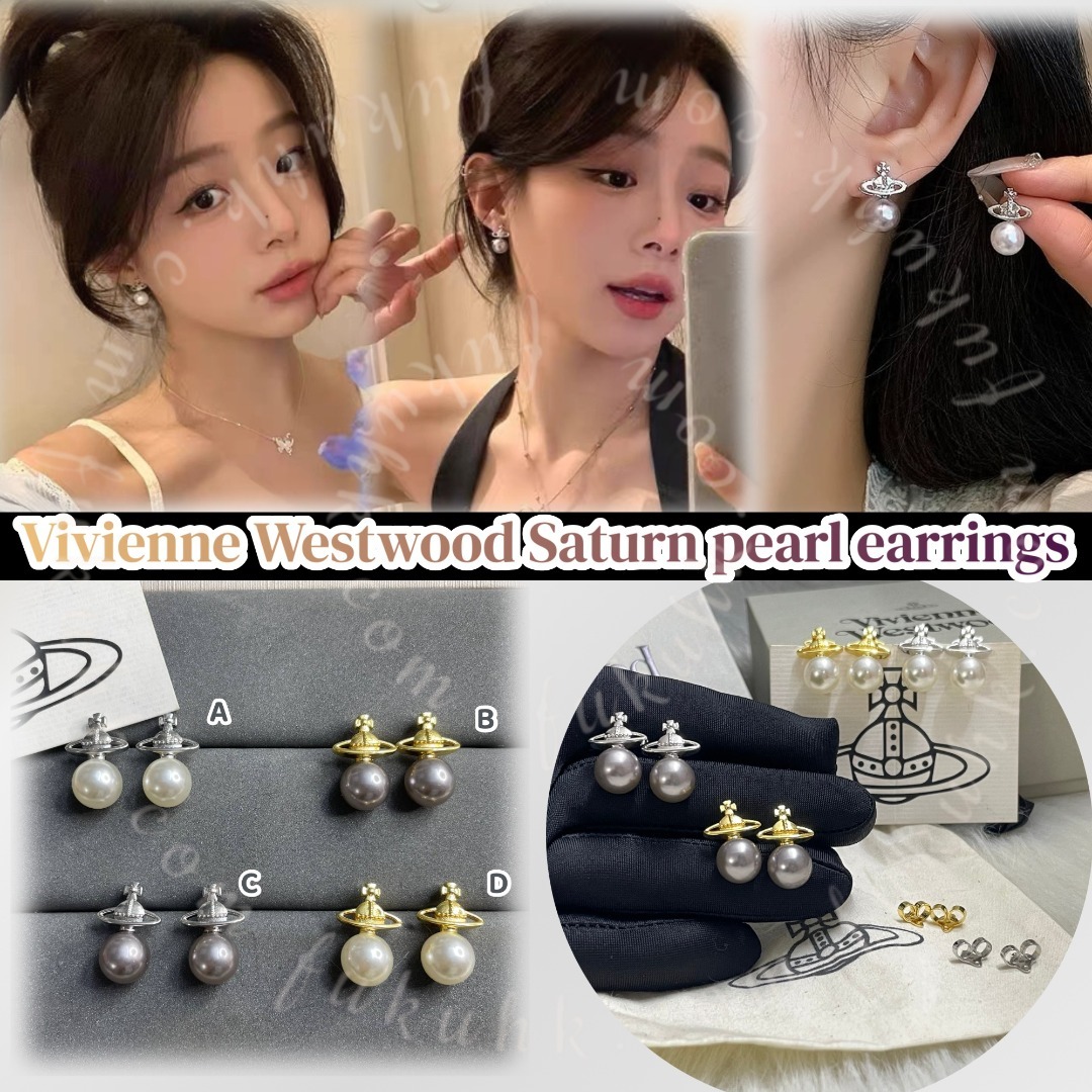 Vivienne Westwood Saturn pearl earrings 珍珠耳環  連禮盒