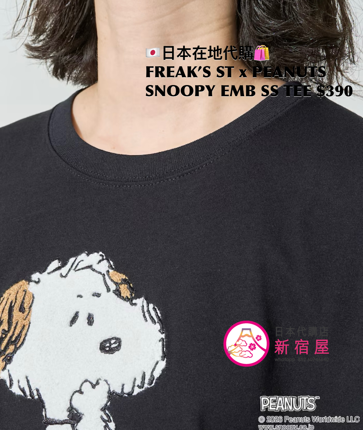 FREAK’S STORE x PEANUTS SNOOPY EMBROIDERY SS T-SHIRT