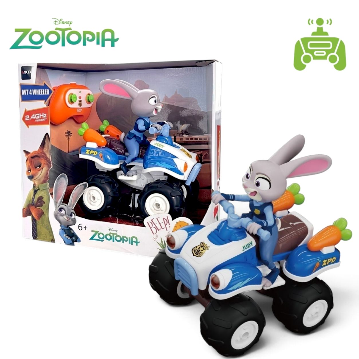 Disney Zootopia 優獸大都會 Judy 朱迪特技四驅山地遙控車 2.4GHz 兒童玩具