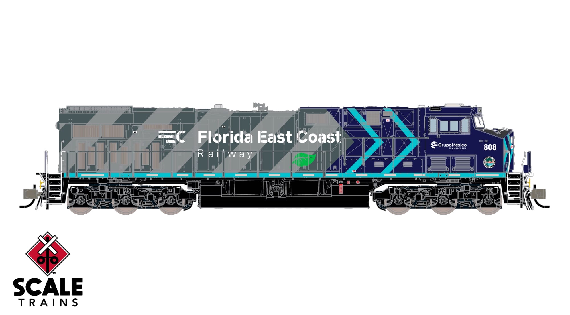 預定新品 N scale Scale Train訂金Rivet Counter N Scale GE ES44AC, Florida East Coast/Zebra/PTC  